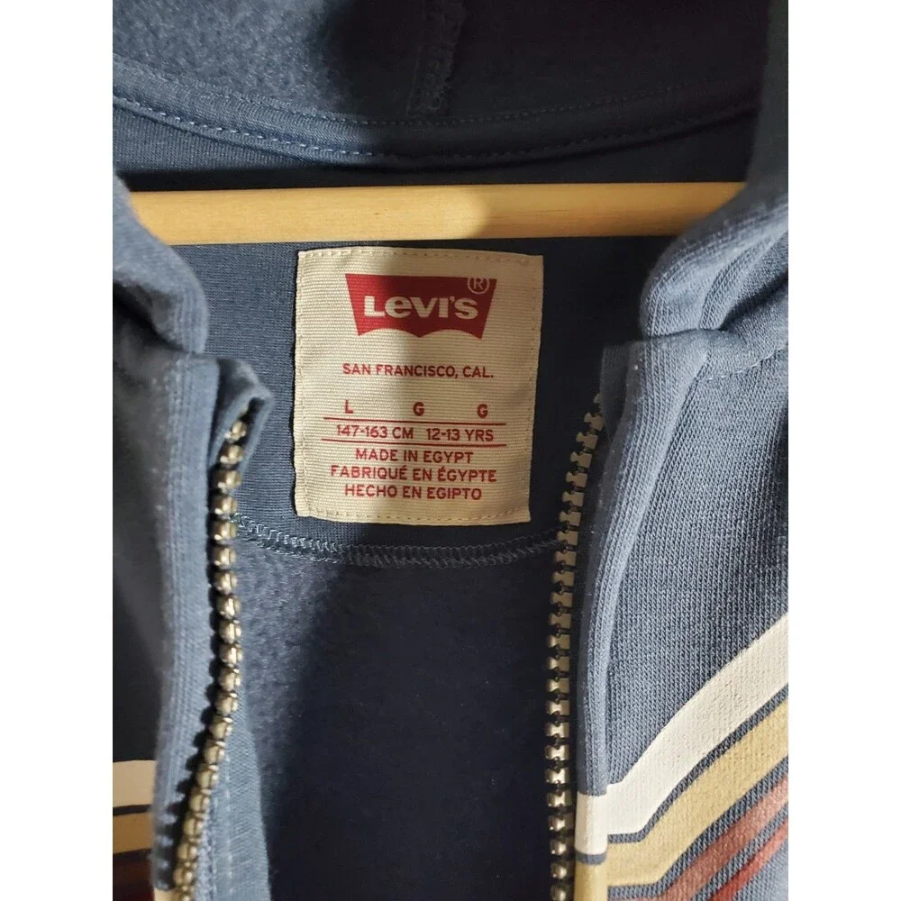 Levi's Boys Mountain Stripe Zip‎ Hoodie Sz 12-13 G